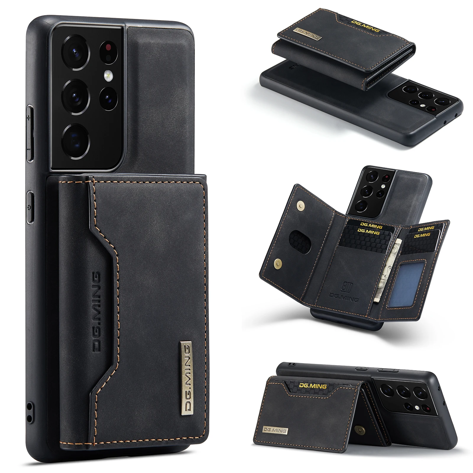 2 in 1 Cover For Samsung Galaxy S21 S22 23 24 Plus Ultra A55 A35 A54 A34 A13 A33 A53 A73 5G Wallet Case with Card Holder Leather