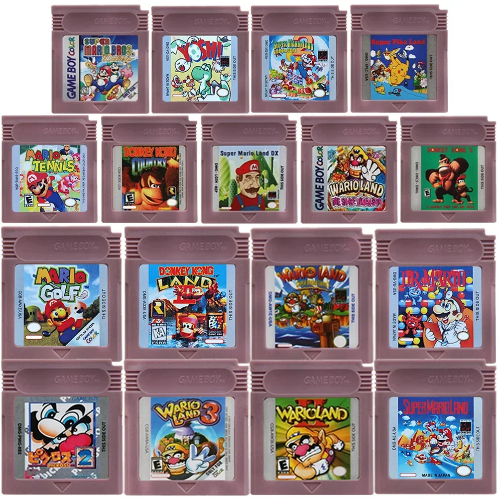 Mario Series GBC 16 Bit Game Video Game Cartridge Console Card Wario Land Donkey Kong Wario Land 2 Yoshi for GBC/GBA