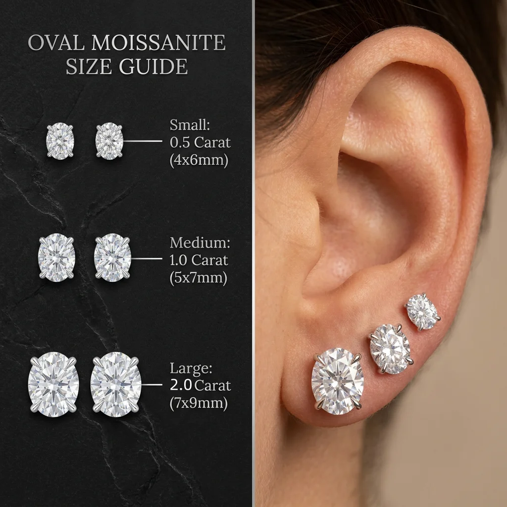 Oval Cut Moissanite Stud Earrings with GRA Certificate S925 Sterling Silver D Color VVS1 Brilliant Sparkle Timeless Elegance