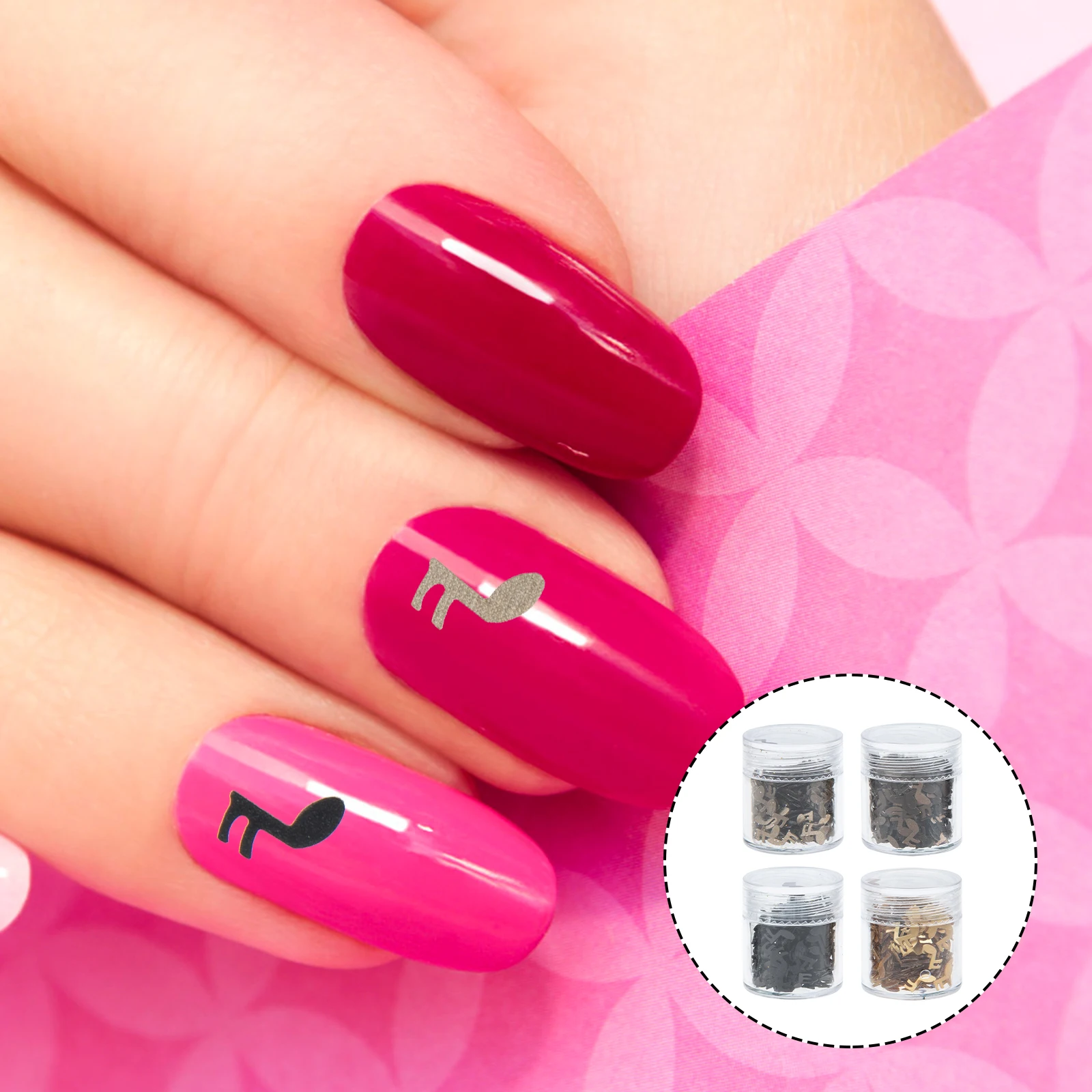 

Блестящие аксессуары для дизайна ногтей, 4 коробки, металлические блестки для девочек, украшения для ногтей, принадлежности для маникюра «сделай сам», форма для заметок, длинные ПВХ