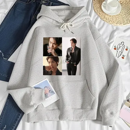 Imagen 2 del producto Jin RUNSEOKJIN EP TOUR 2025 sudaderas con capucha cantante coreana estampado gráfico jersey de manga larga serie de otoño e invierno ropa para hombres/mujeres