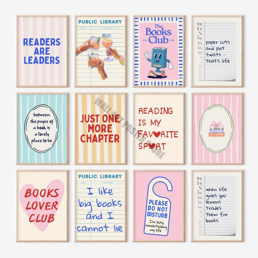 Trendy Book Lover Wall Art Book Club Decor Poster Book Lover Gift Bookish Wall Art Cozy Reading Corner Literary Reading Quote