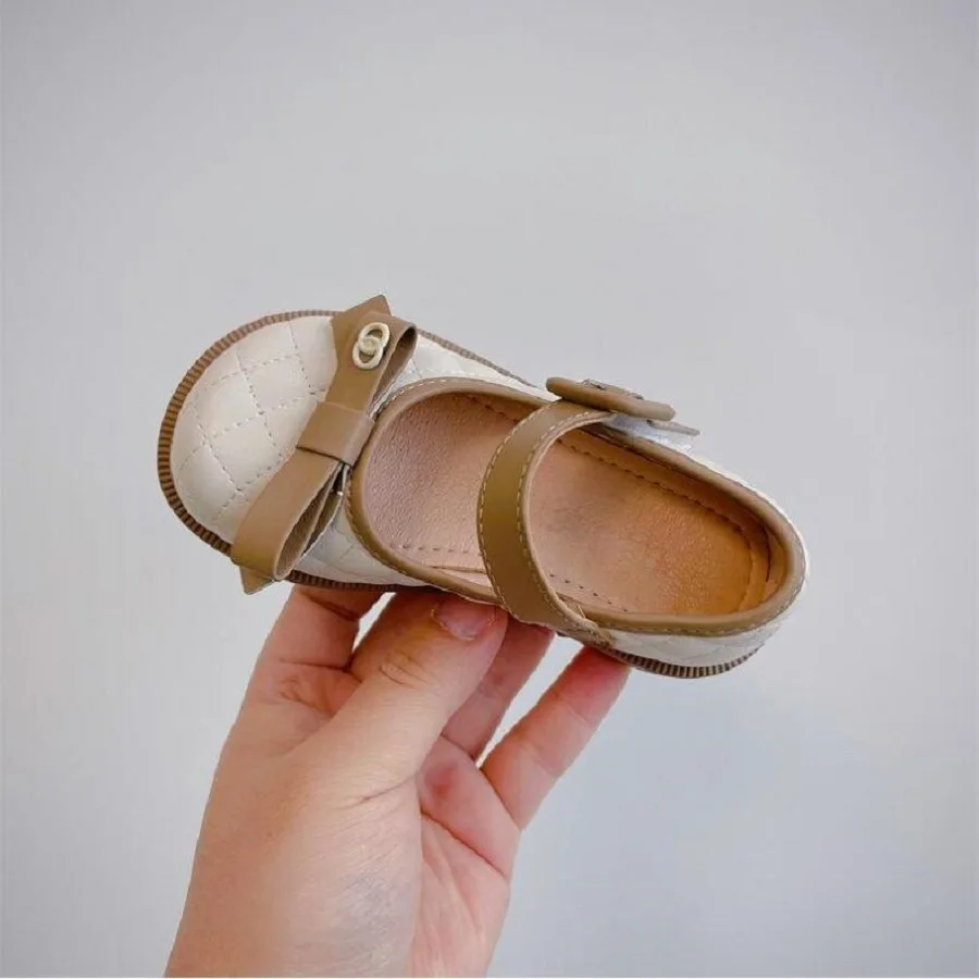 Autumn 2024 New Children's Shoes Little Girls' Sweet Bowknot Princess Shoes Korean Fashion Girls' Leather Shoes Size 26-37