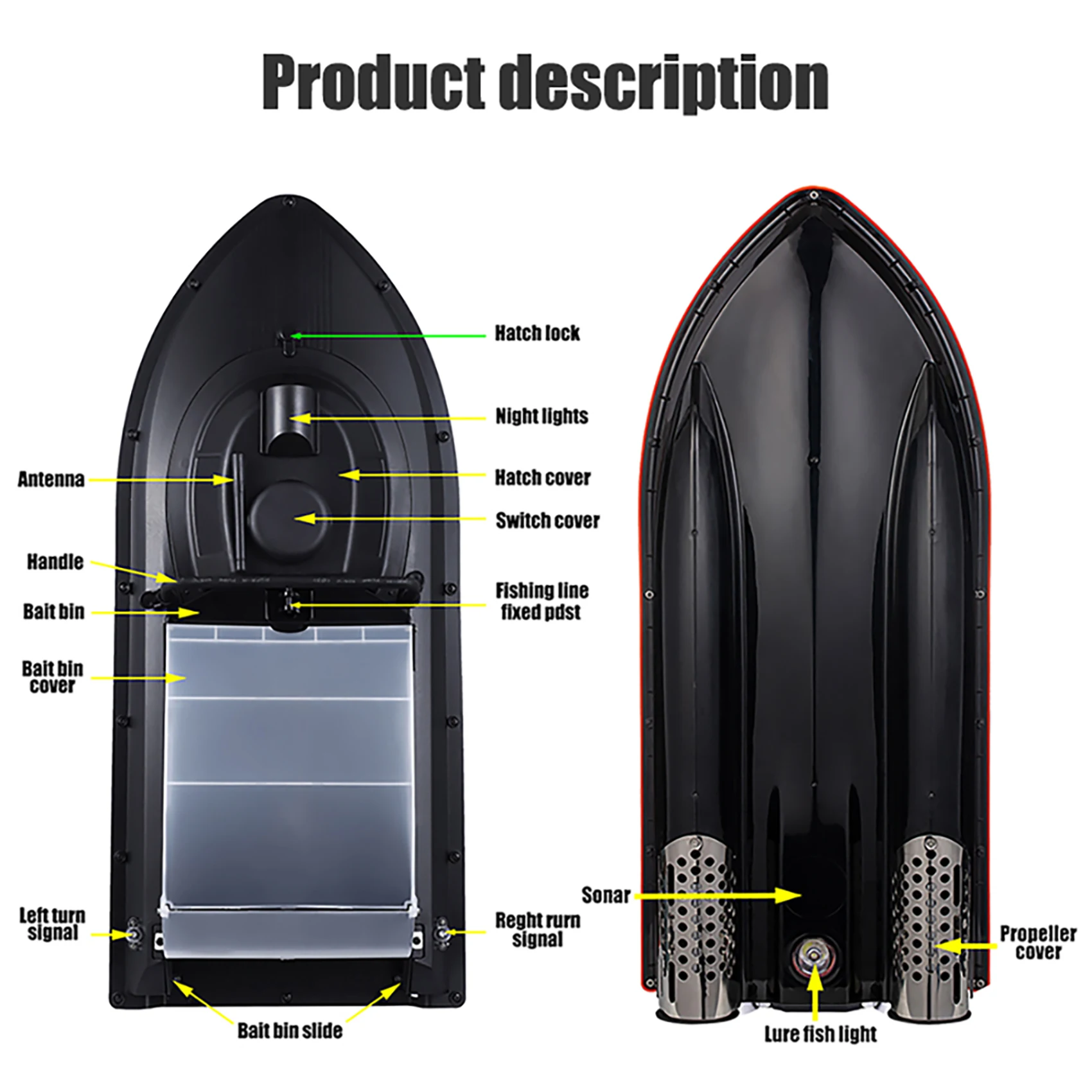 German, Russian, American Warehouses JABO2CG GPS Auto Navigation Fish Finder Bait Boat  16 Points in 11 Languages