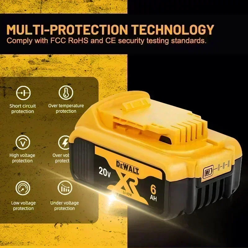 DCD791 20V 6000MAh Replacement battery For Dewalt DCB606 DCB609 DCB205 DCB206 DCB209 DCB182 Cordless Power Tool Battery