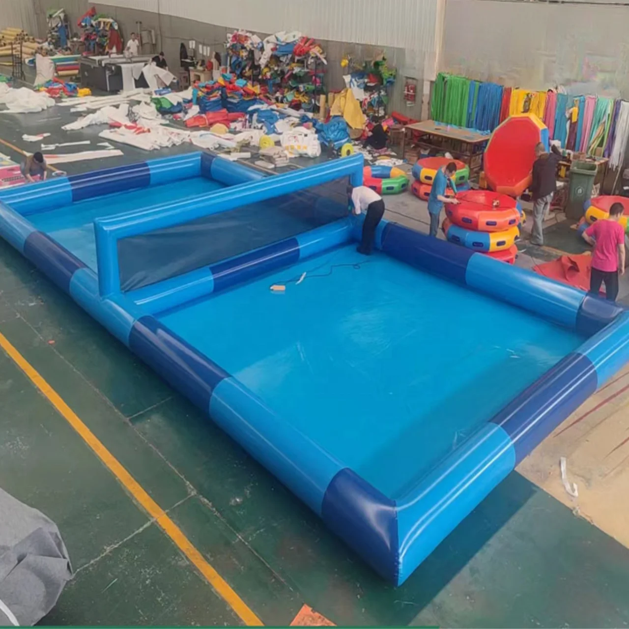 Durable Outdoor Inflatable Volleyball with Goal Water Pool Goal Water Game Inflatable Water Volleyball Field for Events