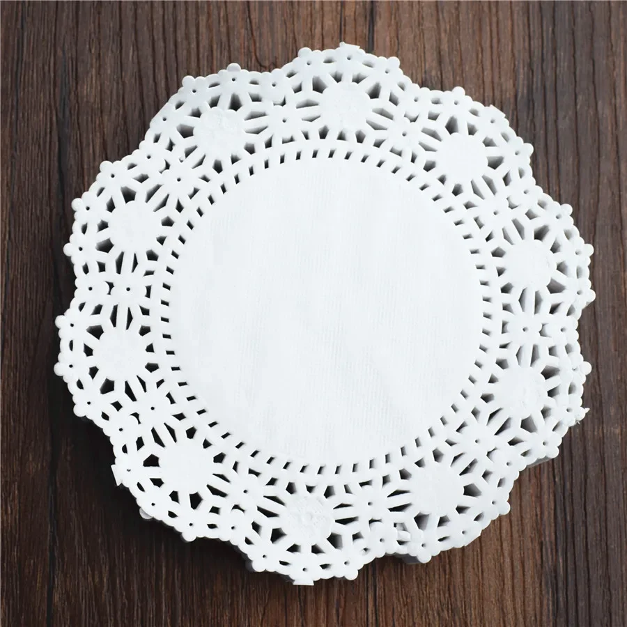 4.5 inch 250pcs paper mat White Round Lace Paper Doilies Doyleys Vintage Coasters Placemat Craft Christmas Table Decoration