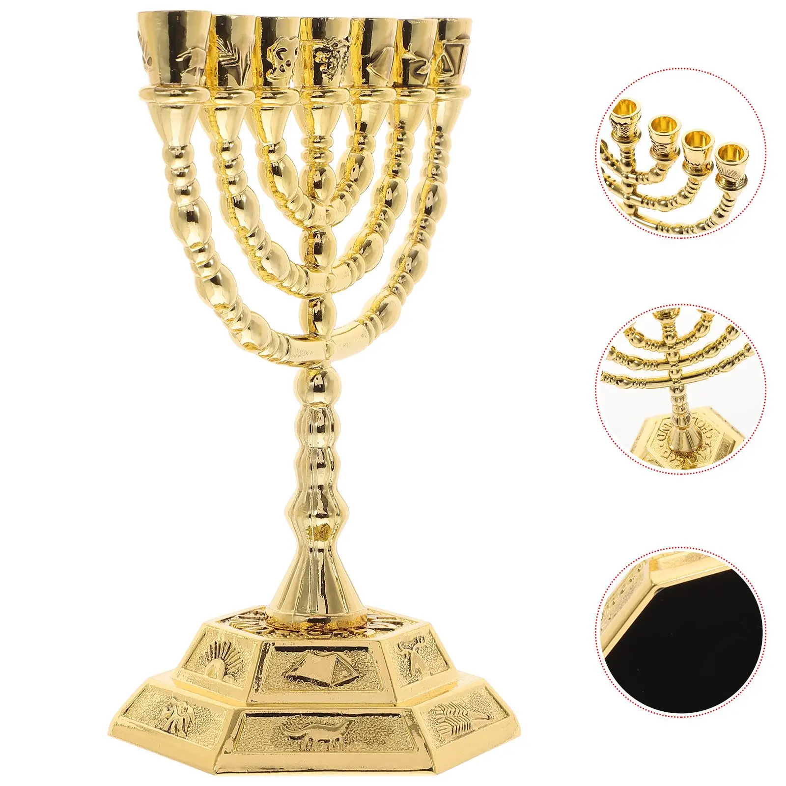 7 Candlesticks Hanukkah Holder Nine Stand Seven Branch Menorah Jewish Candelabra Bedroom Decor Religion Ornaments High Quality