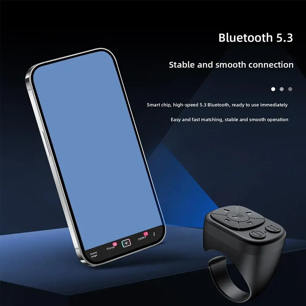 Universal Bluetooth Compatible Remote Control Tablet Phone Multi-Function APP Video Page Flipper Self Timer Remote Control