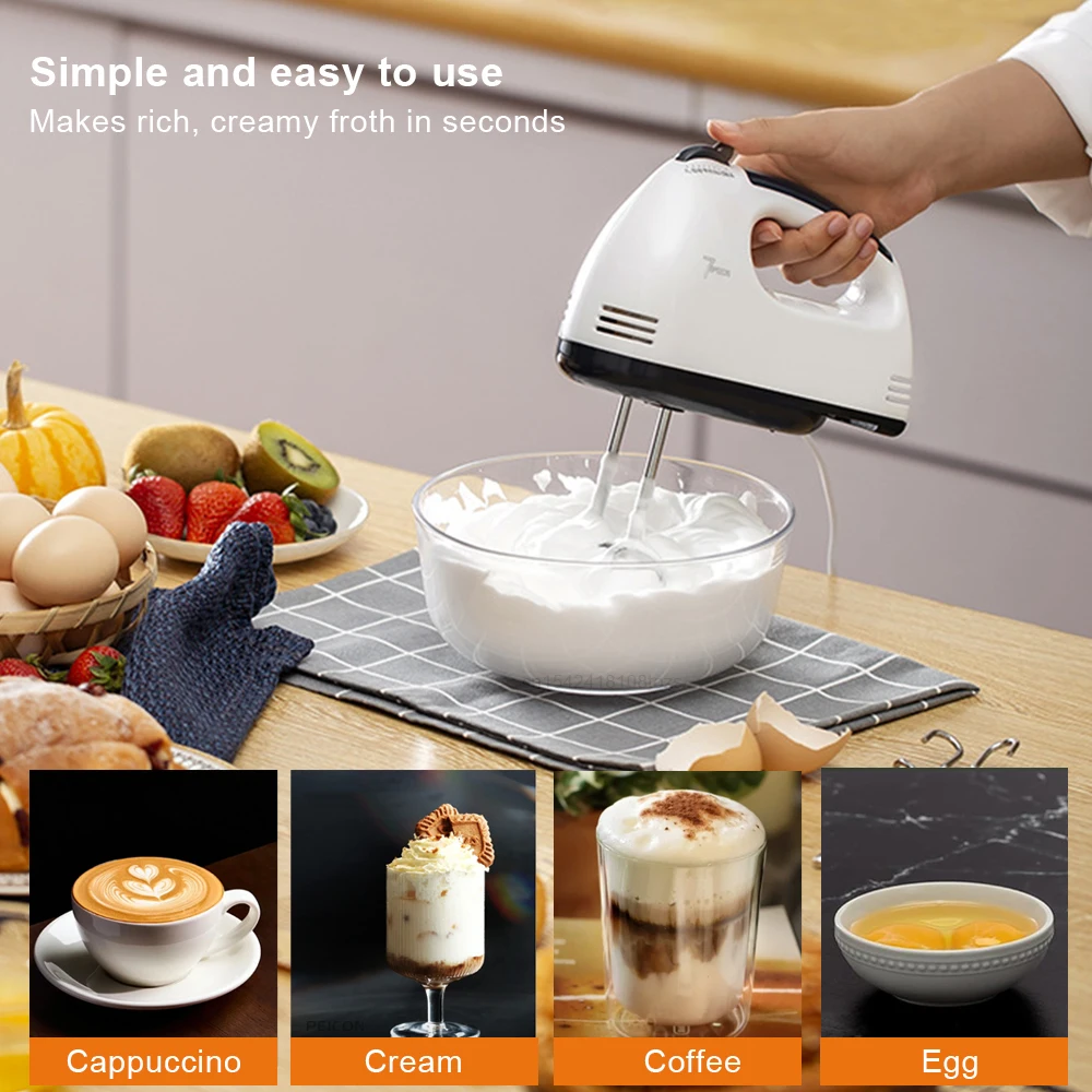 Electric Mixer Machine Cream Pastry Blender Electric Hand Blender Automatic Egg Beater Portable Mixer Blender for Cream Pastry