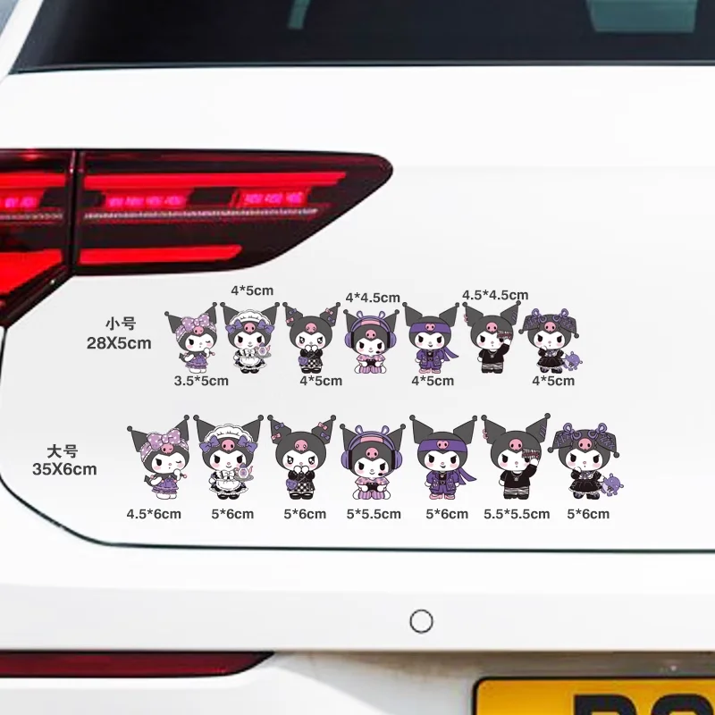 Sanrio Car Sticker Reflective Sticker Decoration Sticker Kuromi Cartoon Cute Car Glass Decoration Car Accessories Gift