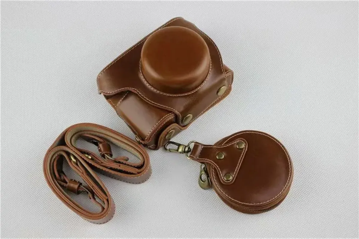 Luxury Camera Case Bag For Olympus EPL9 EPL10 14-42mm Pu Leather Camera Skin with Strap Mini Pouch