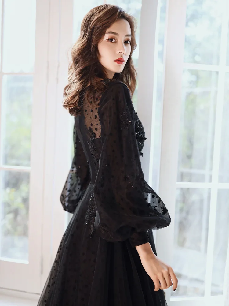 full length black dress for women Velvi - Miriam Tiered Maxi Dress - Black