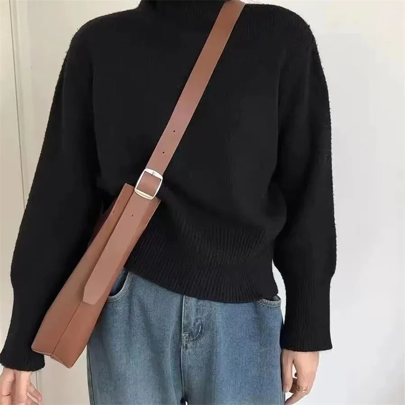 

Autumn Winter Women Sweaters Turtleneck Long Sleeve Thick Warm Pullovers Fashion Korean Knitwears Basic Jumpers