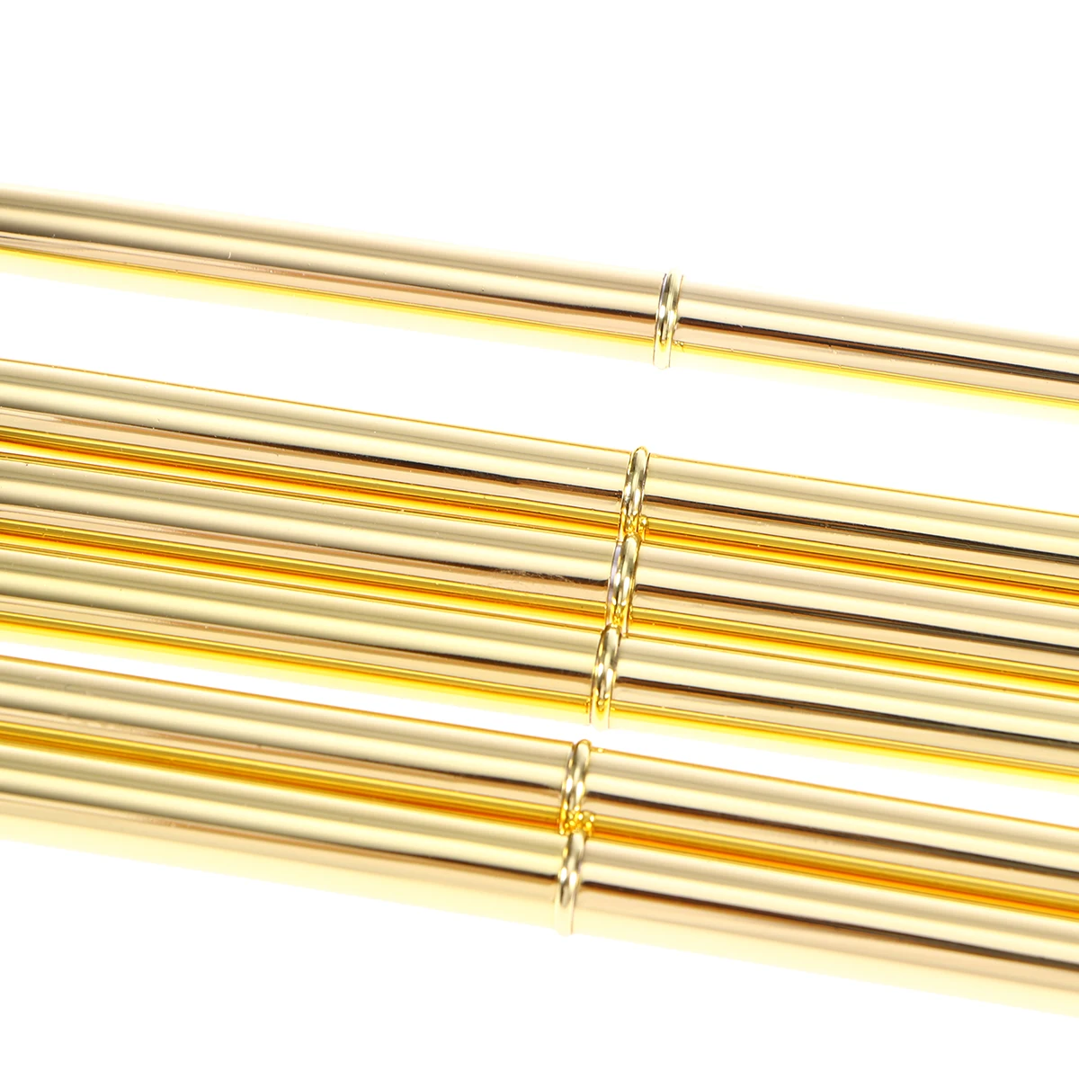 

6PCS Dual Heads Rotation Metal Ballpoint Pen Lightweight Metal Black Ink Pen for School and Office Supplies (Gold)