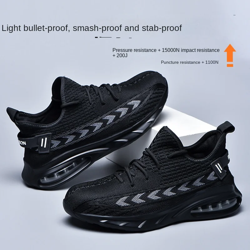 

Men's and Women's Air Cushion Tennis Sports Safety Shoes, Steel Toe, Impact Resistant, Puncture Resistant, Breathable Work Shoes