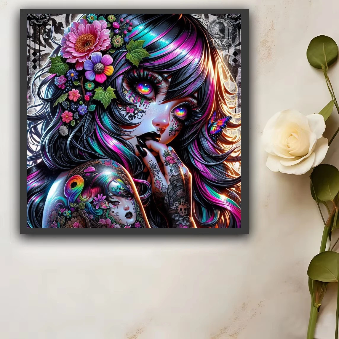 Gothic Figure with Colorful Tattoos Jigsaw Puzzles 500PCS/1024 PCS Modern Wall Decor for Living Room Bedroom Gift No Frame