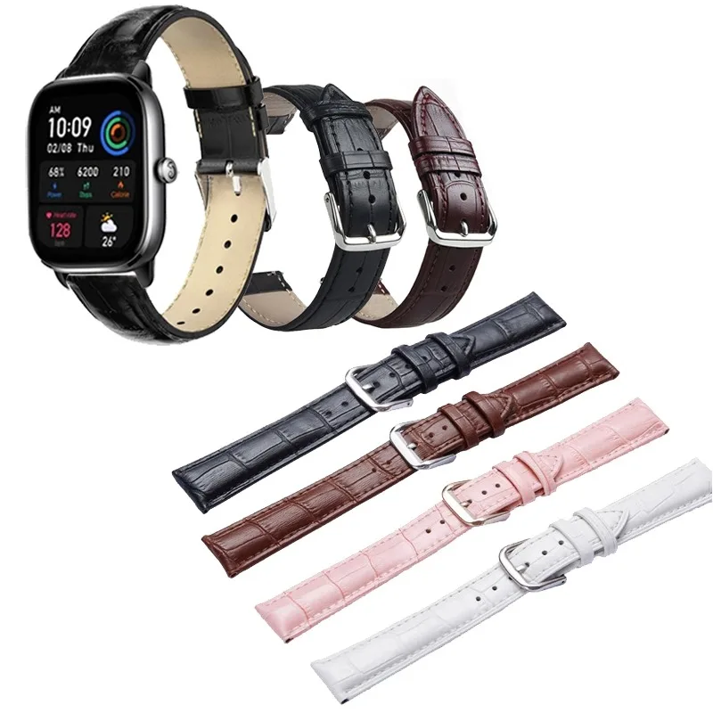 

20mm Quality Leather Strap Watch Band For Huami Amazfit GTS2 GTS4 mini GTS3 GTS2e Neo GTS 2 3 4 2e Active Active 2