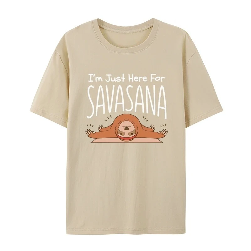 تي شيرت Sloth Yoga Im Just Here for Savasana تي شيرت أنيمي قوطي فريد من نوعه تي شيرت جرافيك ملابس سوداء صيفية ملابس الشارع Y2K #3