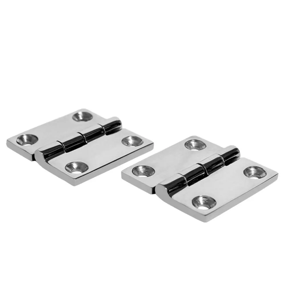 

38/40/50mm Stainless Steel Butt Hinge with 4 Holes Mirror Polish Boat Hinges Durable Heavy Duty Square Casting Hinge