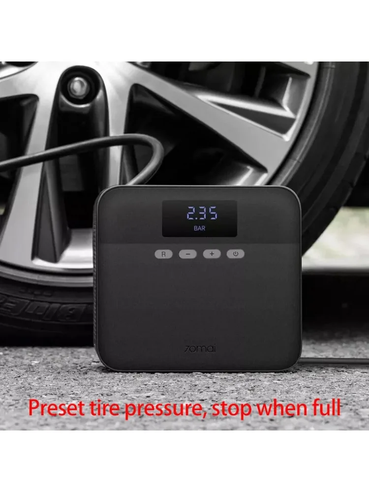AliExpress Xiaomi Original 70mai Portable Air Compressor Tire Inflator Air Pump for Car Tires DC 12V Tire Pump Preset tire pressure For Bike Ball