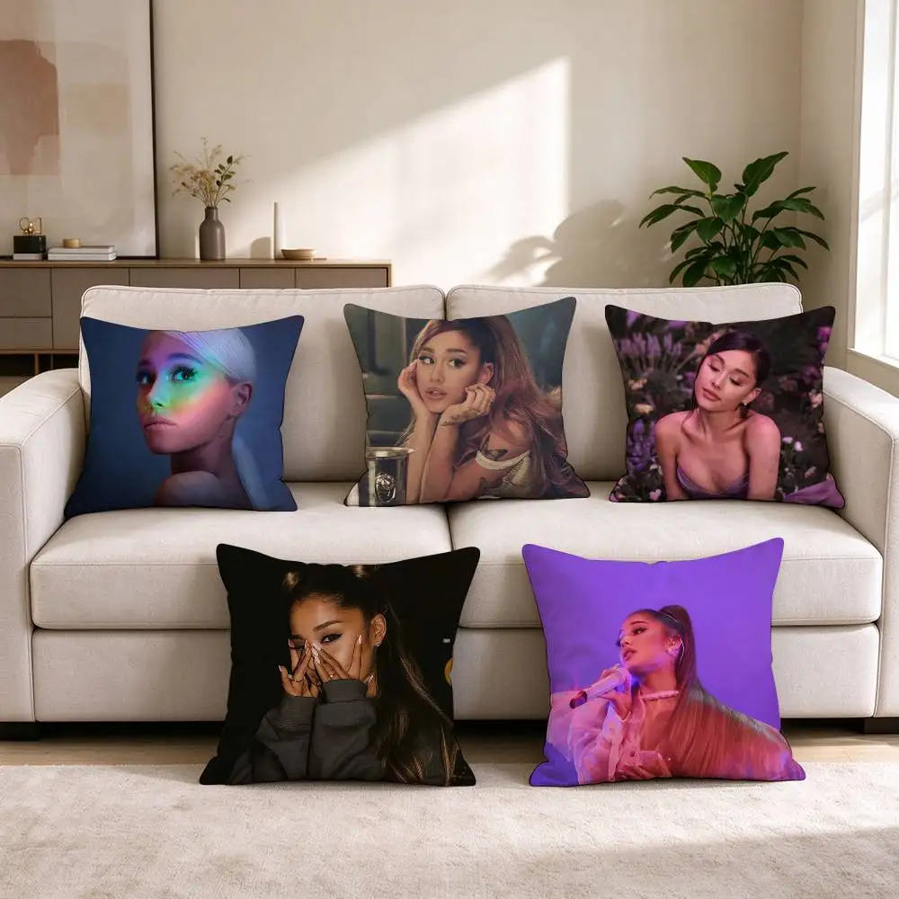 A-Ariana Grande Female Singer Square Double-Sided printed Pillow Case Bedroom Bedside Pillow Sofa Cushion Cover