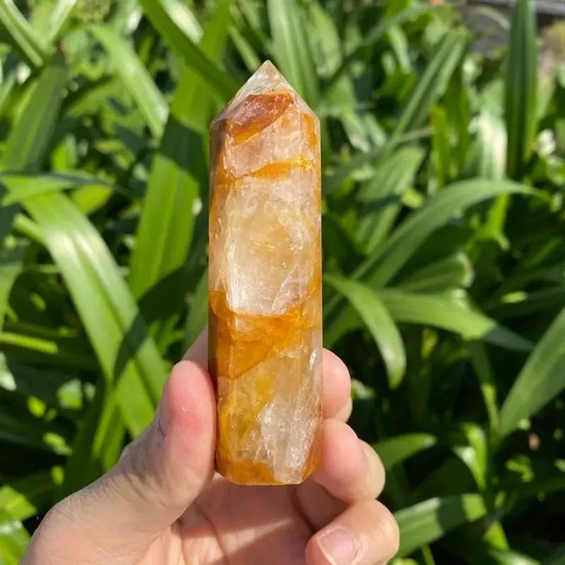 1pc Golden Healer Quartz Towers Healing Quartz Crystal Point Yellow Iron Quartz Golden Healer Tower Obelisk