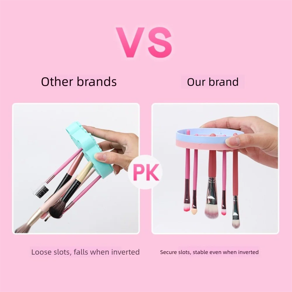 Silicone Makeup Brush Cleaning Box 2 in 1 Multifunction Make Up Tool Scrubber Box Cat Head Shaped Portable