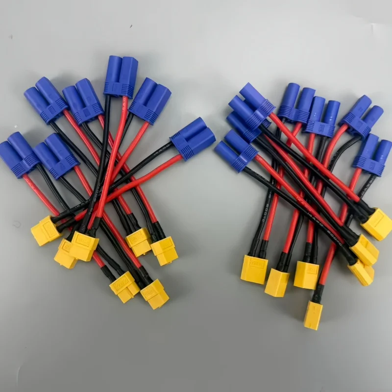 EC5 To XT60 7 pcs  Female Male Adapter Connector with 14AWG 10cm Silicone Wire for RC Lipo Battery Charger DIY Parts
