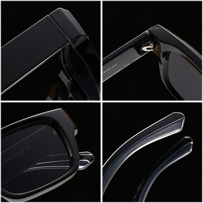 SO&EI Fashion Square Gradient Sunglasses Men Punk Wide Legs Eyewear Shades UV400 Retro Brand Designer Women Sun Glasses