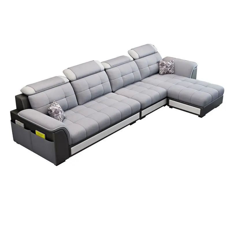 The living room is simple and modern Nordic, and the technology cloth is combined for home use.