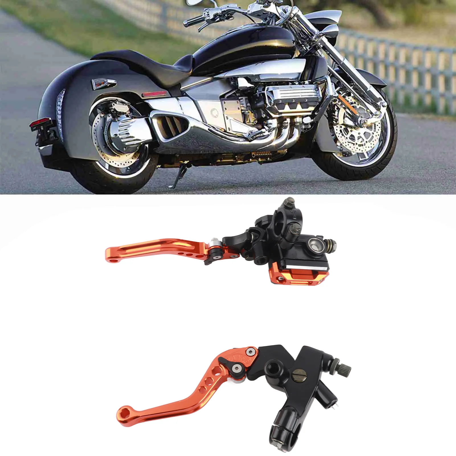 Dźwignie hamulca i sprzęgła do motocykla, uniwersalne aluminiowe dźwignie hamulca i sprzęgła, wytrzymałe, montowane na kierownicy.