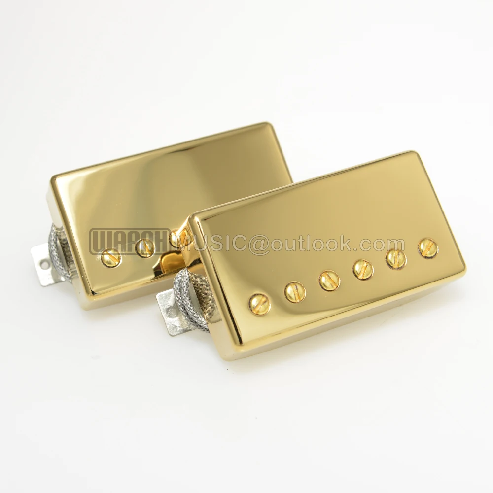 Alnico V GB59 Humbucker Pickup Set Chrome Gold for GB Electric Guitar Chrome Gold Color