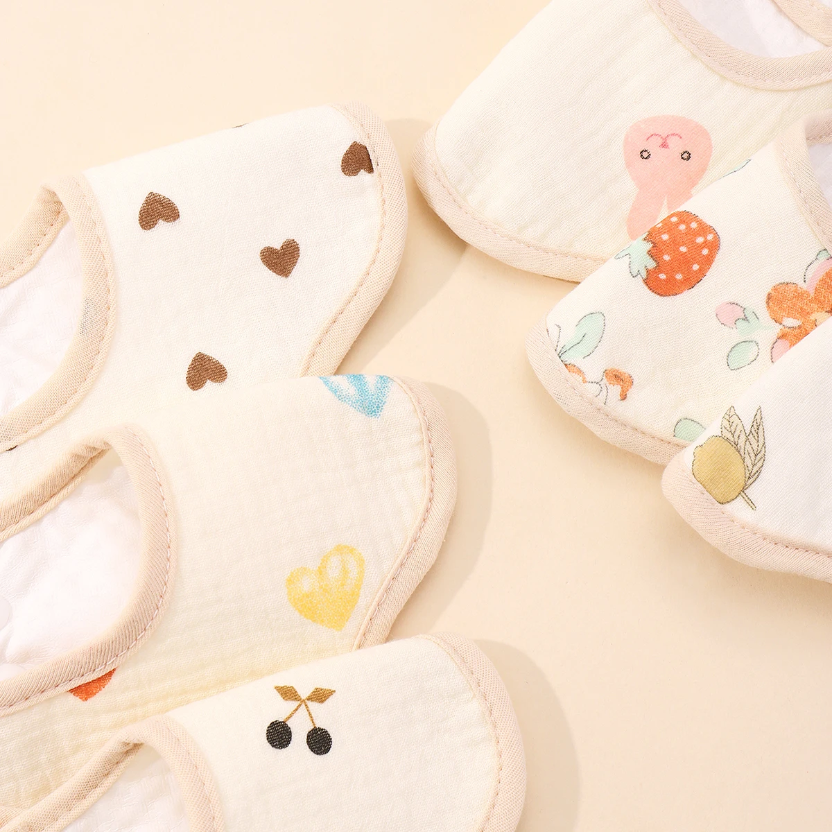 아기 면 신생아 턱받이, 아기 타액 수건, A 등급 면 부드러운 거즈, 방수 턱받이, 쌀 주머니