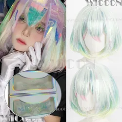 Diamond Anime Land of the Lustrous Cosplay Shining Prop Glaring Bob Cut Wig Laser Color Eyelash Women Cos Holloween Customized