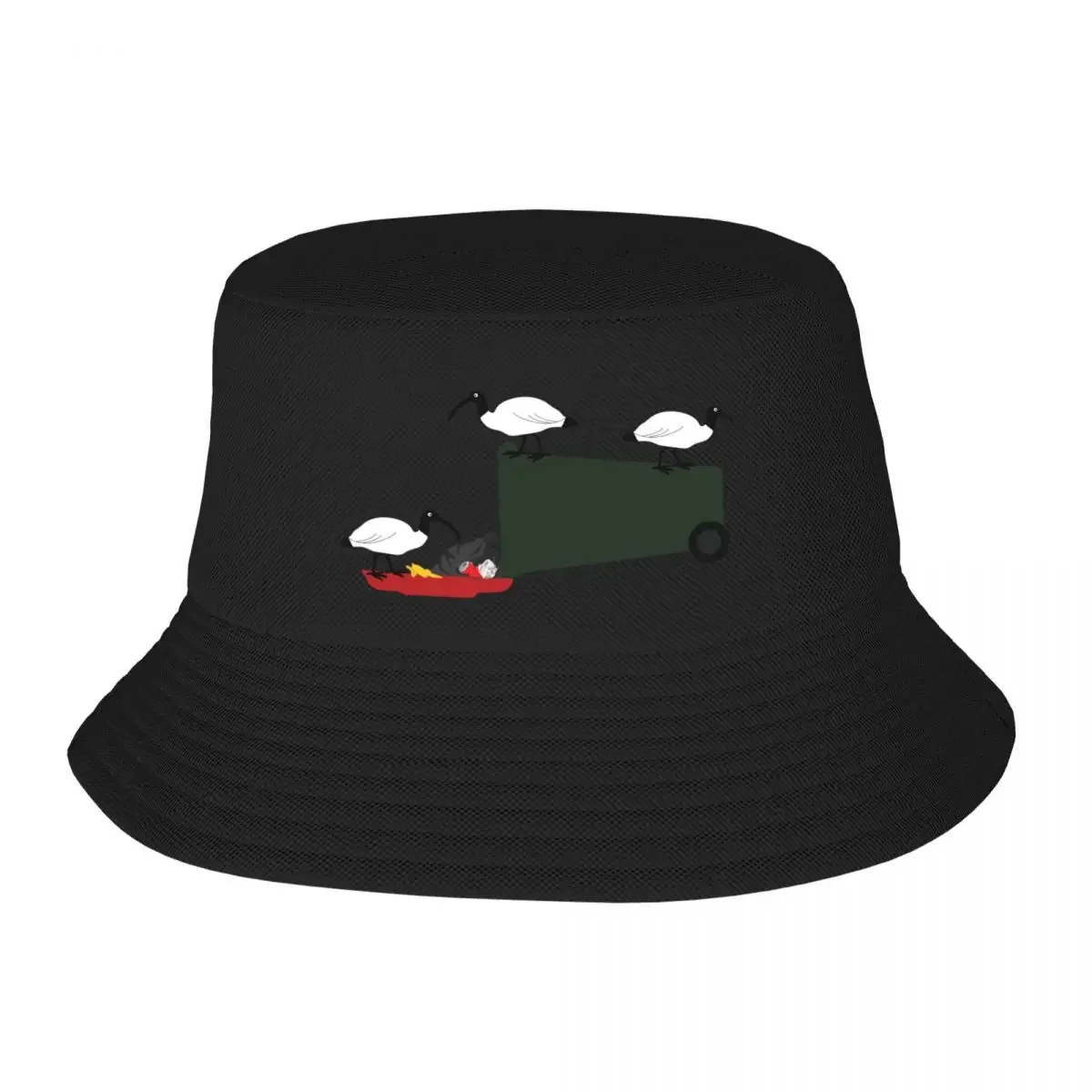 Bin Chickens Eating Lunch on Green Bucket Hat sun hat birthday Caps Women Men's