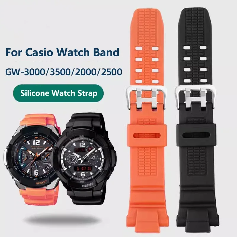 Silicone watchband for Casio aviation G-Shock GW-3000 GW-3500B / 2000 series outdoor resin watch strap men's wristband bracele