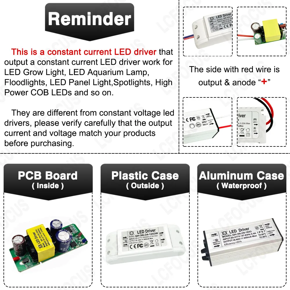12W 15W 20W 24W 30W 36W 40W LED Driver DC 30-140V 15-65V 12-40V 300mA 420mA 600mA 900mA Power Supply Lighting Transformers
