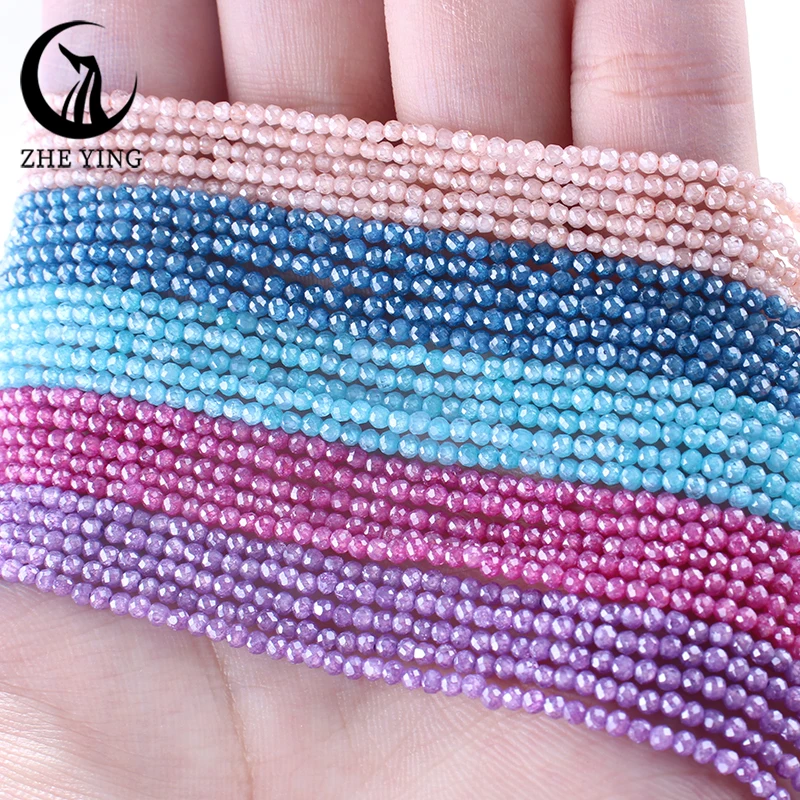 

2mm AAA Zircon Stone Morganite Beads Small Faceted Cubic Zirconia Cz Stone Beads for Bracelet Earring Making 10 strands/lot