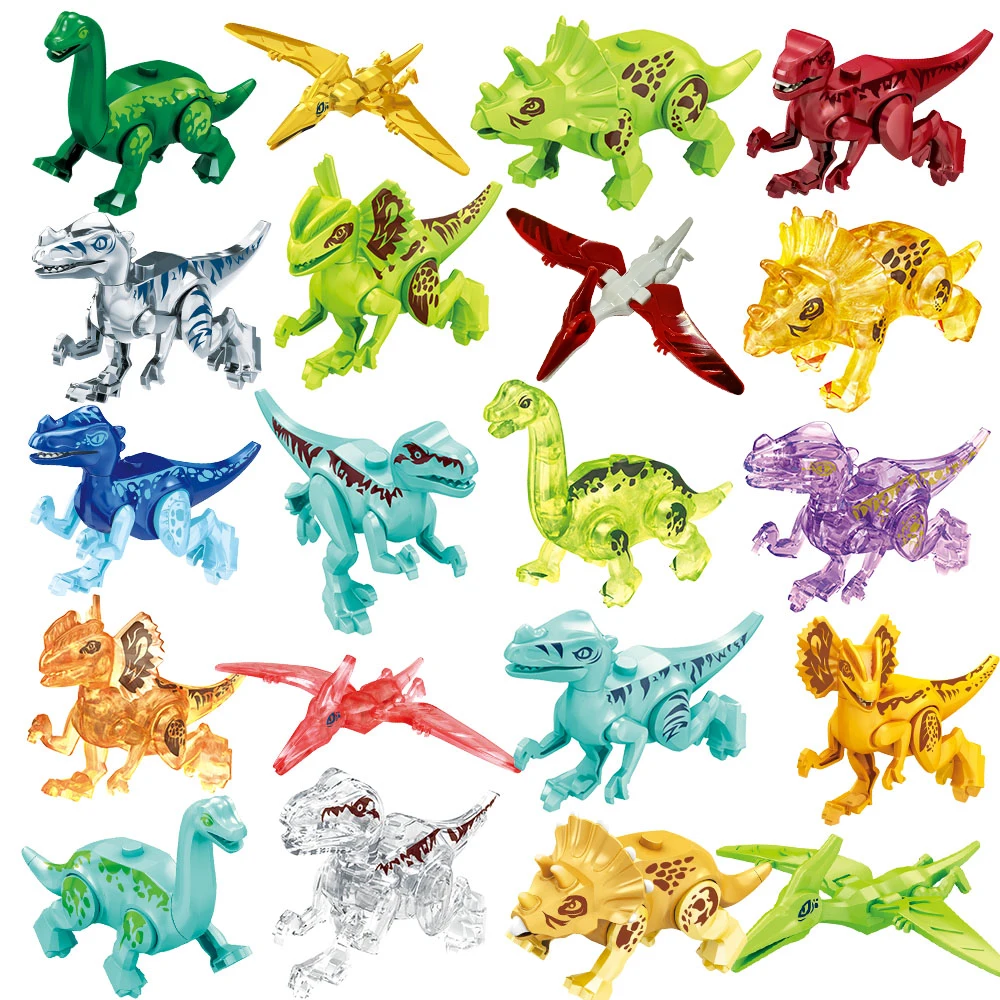 Jurassic Dinosaurs Building Blocks Indominus Rex DIY Tyrannosaurus Baby Mini Size Action Figure Models Children Toys Gifts