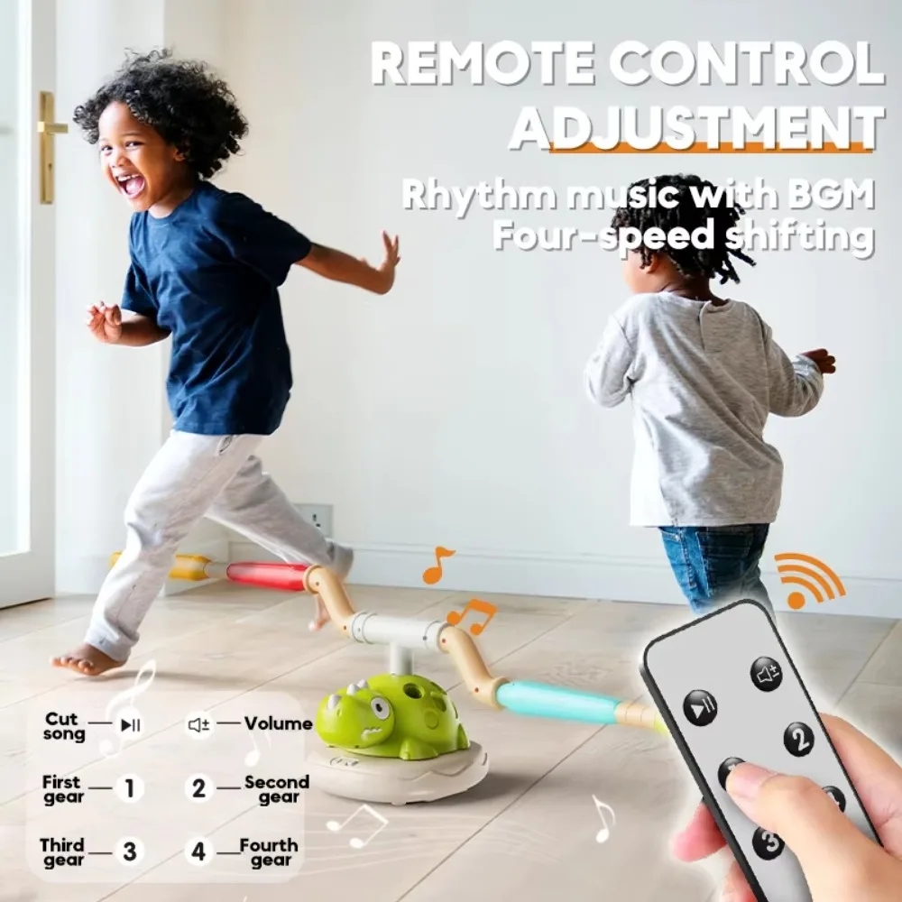 3 ใน 1 Musical Jump,Stomping Launch Rocket Launcher,ไดโนเสาร์ Rocket Launcher & แหวน Toss เกมกระโดดของเล่นเด็กของเล่นกีฬากลางแจ้ง