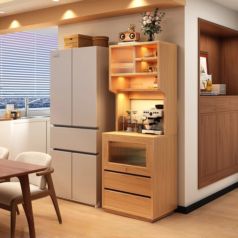 

Solid Wood Dining Sideboard Wall Against Integrated Cabinet Corner Narrow Tea Coffee Cabinet 2026 New Household