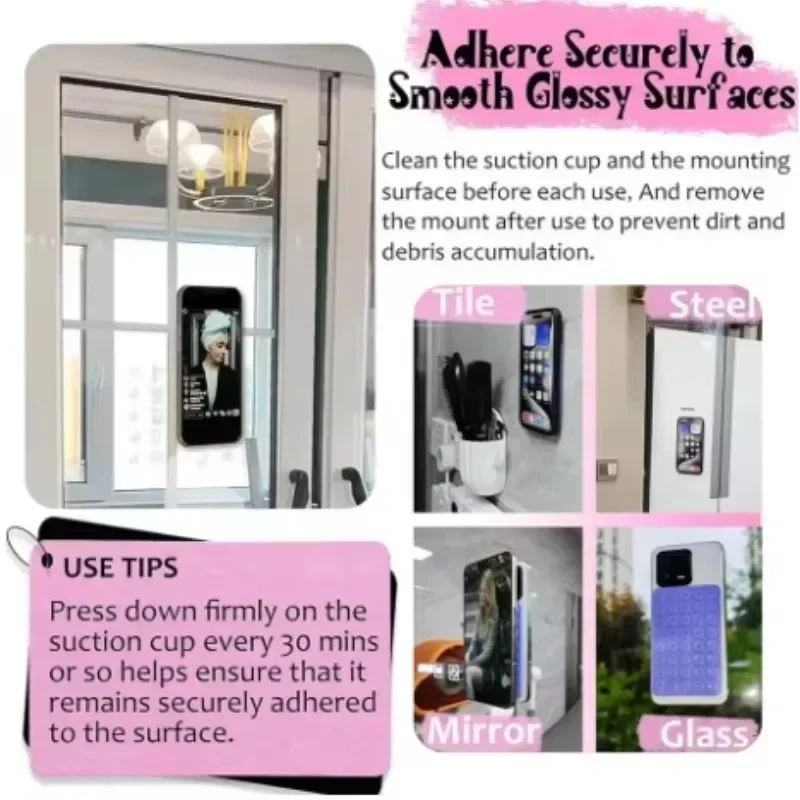 Cangkir Pengisap Dua Sisi Silikon Dudukan Ponsel Bebas Genggam Dudukan Ponsel Penting Perjalanan Pesawat Kompatibel dengan Ponsel Pintar Apa Pun