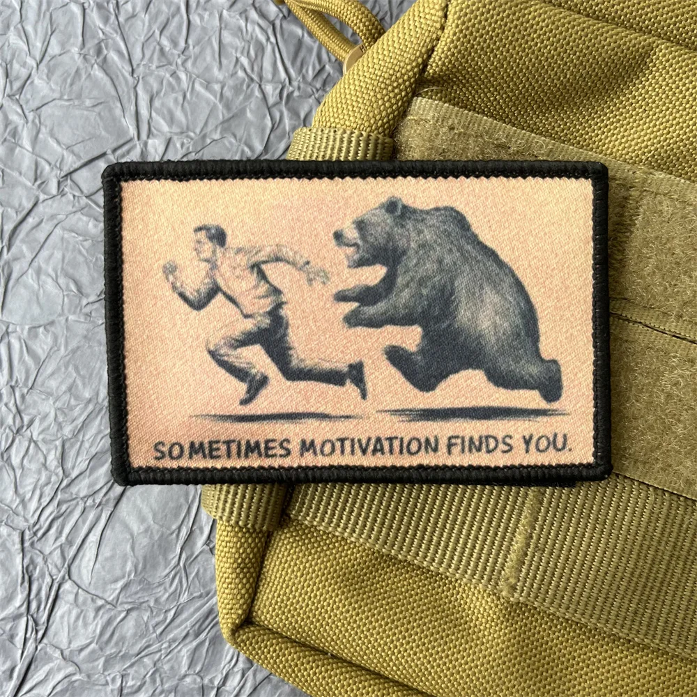 Indovina quali toppe di stampa sui vestiti Bear Morale Badge Tactical Military Backpack patch Hook and Loop Applique per abbigliamento