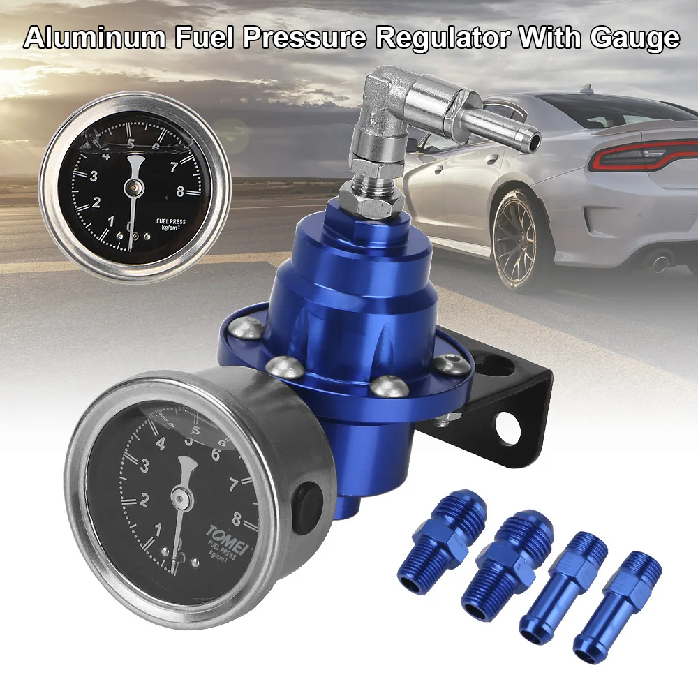 Car Accessories Adjustable Fuel Pressure Regulator Universal With Logo Vehicle Refitting fuel Supercharger with Gauge Kit