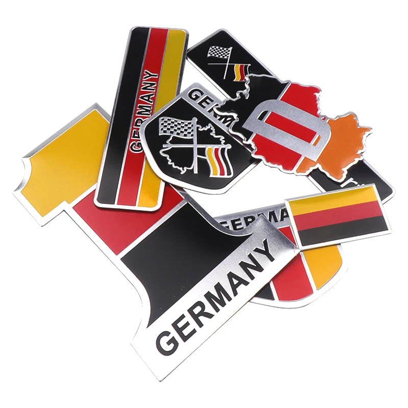 3D Aluminum Germany Flag Badge Auto Car Body Tail Trunk Decoration Stickers Motorcycle Automobile Modification Decal Accessories