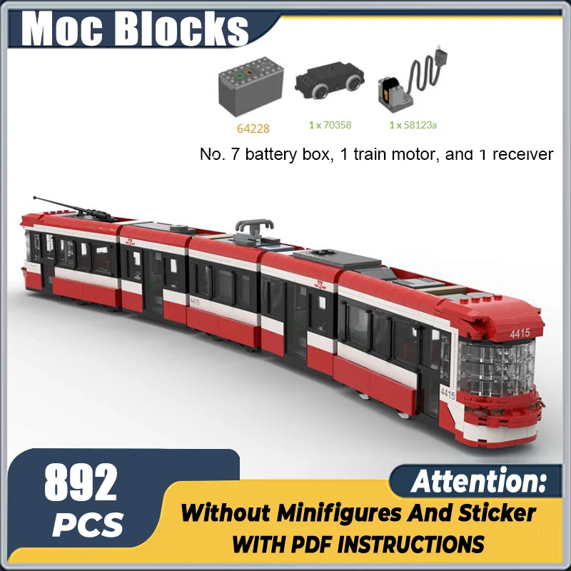 

Строительные блоки MOC TTC Flexity Streetcar DIY собрать кирпичи городской поезда модель транспортная коллекция рождественские игрушки подарки 892 шт.