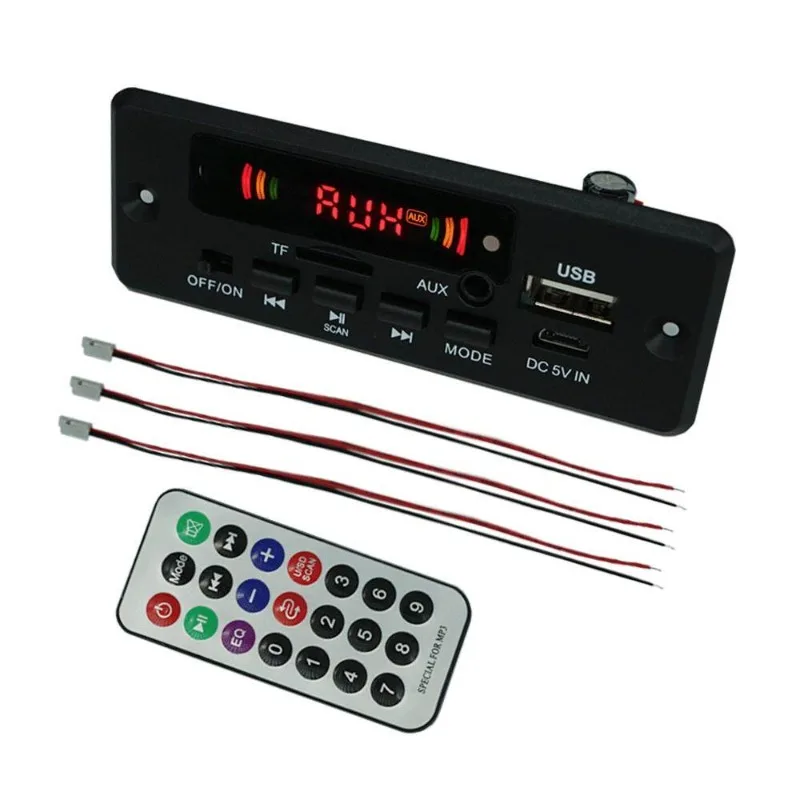 Direct car audio Bluetooth MP3 decoder board with call recording tape power amplifier 2 * 3W Bluetooth version 5.0 accessories
