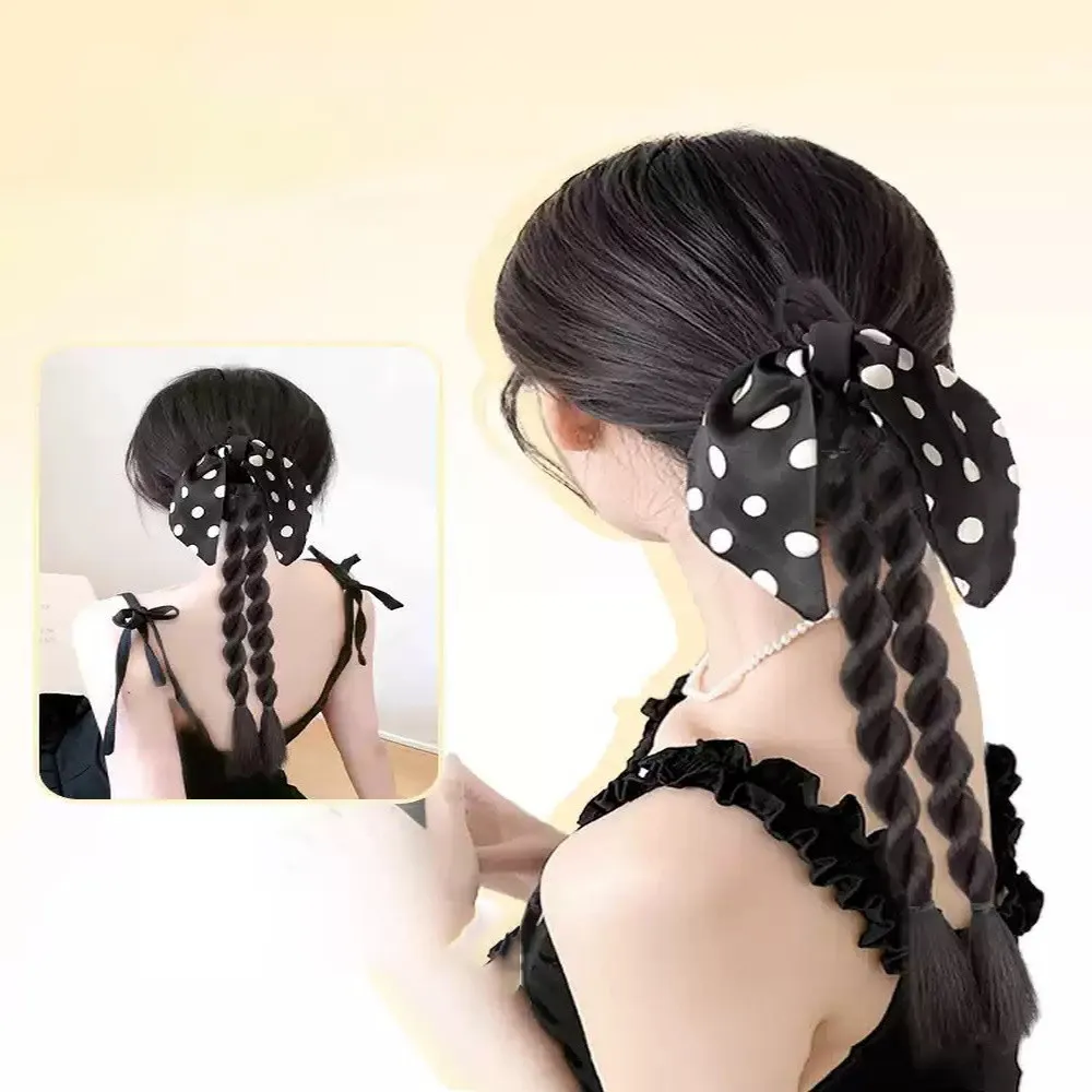 45 centimetri di Stile Cinese Farfalla Sintetica Intrecciata Coda di Cavallo Parrucca Clip Donne Delicate Temperamentali Trecce Intrecciate Estensione Dei Capelli