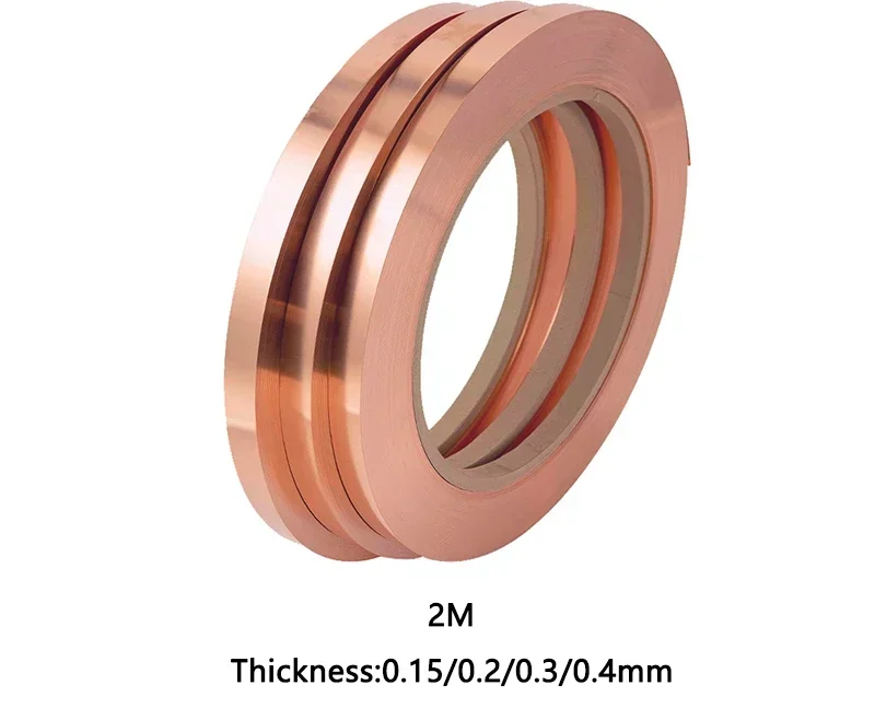 2 Meters Thickness 0.15/0.2/0.3/0.4mm Width 7/10mm Pure Copper Strip For Contractors & Battery Welding Diy Projects